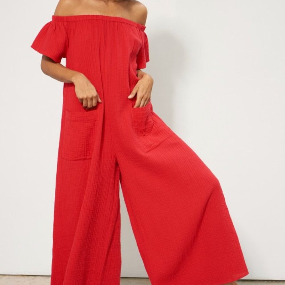 Mara Hoffman - Blanch Coverup Jumpsuit Red